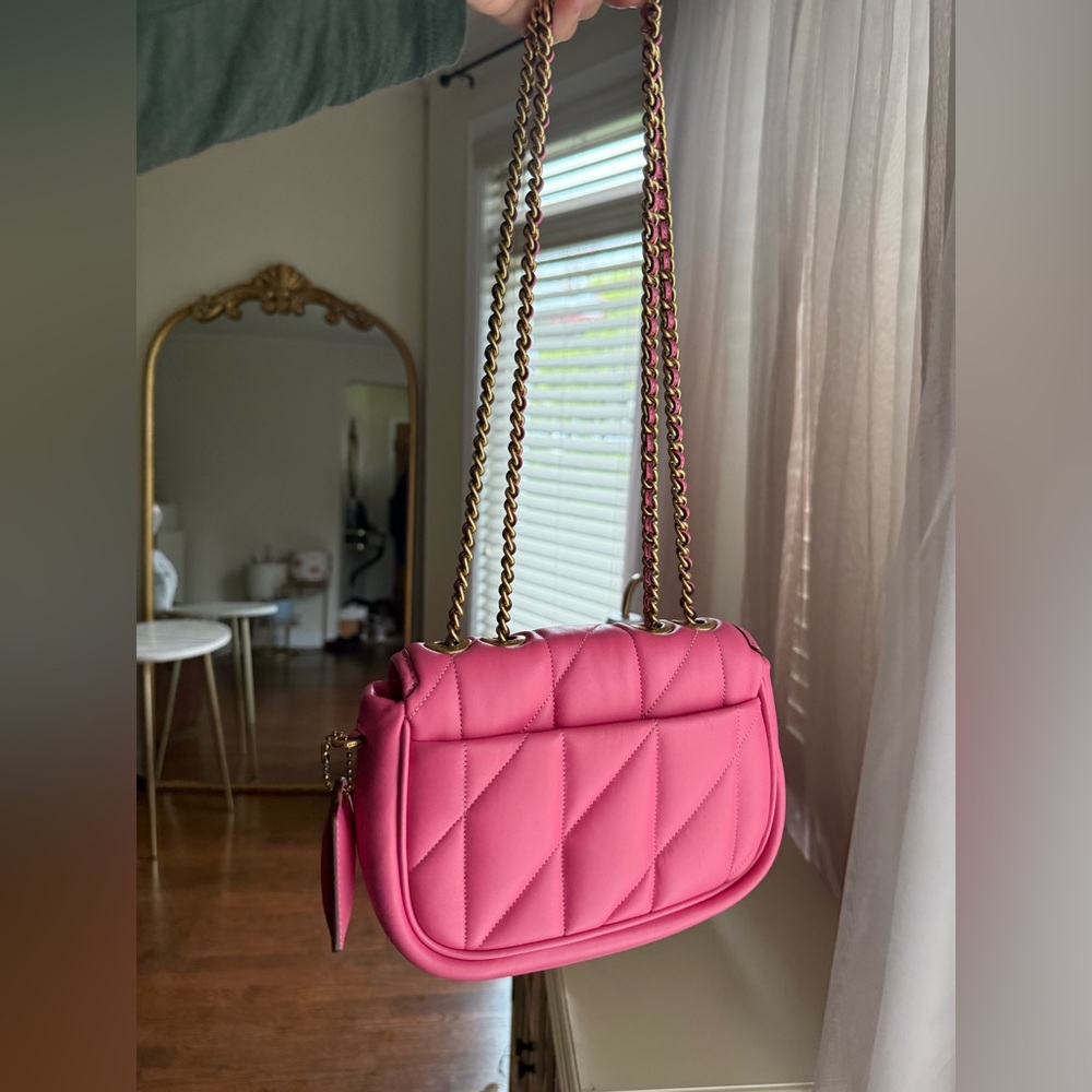 SOLD Coach Madison Quilted Pillow Pink Chain Crossbody Shoulder Bag - Picture 2 of 10